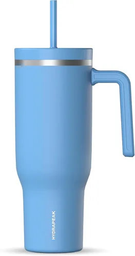 Vista 28 de Hydrapeak Voyager Vaso de 40 oz con Asa y Tapa con Pajita Botella de Agua Reutilizable de Acero Inoxidable Taza de Viaje Compatible con Portavasos