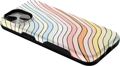 Vista 7 de Casely Funda para iPhone 13 Ride The Wave Arcoíris pastel rayado Compatible con MagSafe Diseño protector audaz