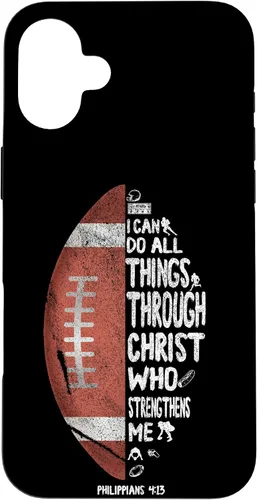 Vista 22 de iPhone 13 I can do all things through Christ Philippians 4:13 - Funda de fútbol