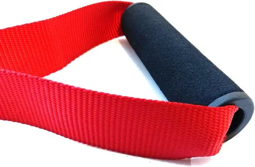 Vista 7 de FITNESS MANIAC 2 mangos en D para entrenamiento de fuerza de fitness, agarre de espuma, anillo en D, estribo, correas de gancho de acero, mango