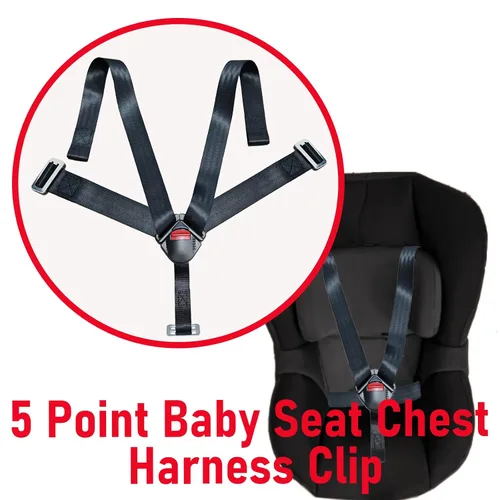 Vista 6 de Universal 5 Point Seat Pecho Arnés Clip y Asiento Pecho Arnés Clip Clip Hebilla Reemplazo Tendencia Guardia Ajustable
