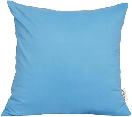 Vista 99 de TangDepot Fundas de almohada sólidas de seda sintética duradera, fundas de almohada cuadradas decorativas, fundas de almohada para interiores y Azul