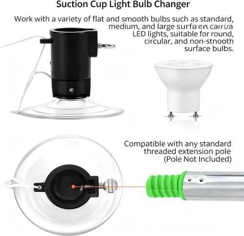 Vista 5 de Professional Light Bulb Changer Kit-3 Piece Set-Extension Pole