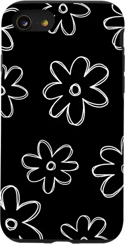 Vista 8 de Funda para iPhone 12 Mini con diseño de flores silvestres en blanco y negro