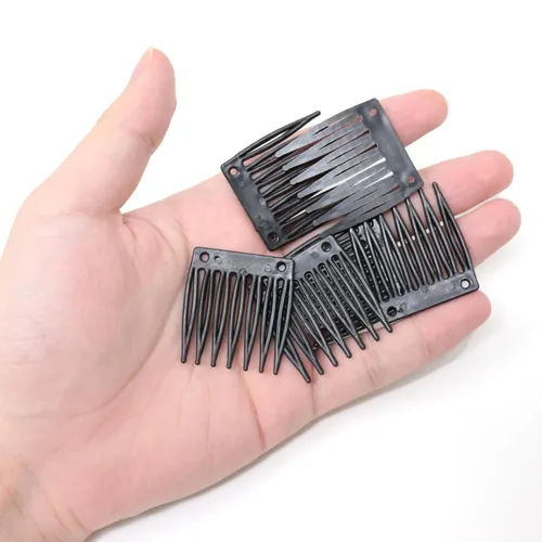 Vista 6 de Honbay 60 piezas de 7 dientes de plástico para boda, velo de novia, peines para peluca, accesorios para tocados, moño, moño, chignon, accesorios