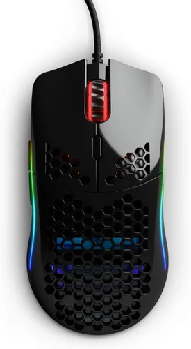 Vista 2 de Glorious Mouse para juegos - Modelo O Minus 2.08oz Superlight Honeycomb Mouse con luces, mouse negro brillante, mouse USB