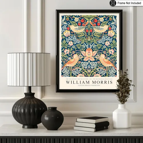 Vista 3 de Poster Master Impresión Vintage del Ladrón de Fresas - Póster Retro de William Morris - Arte de Patrón Floral - Regalo para Hombres y Mujeres