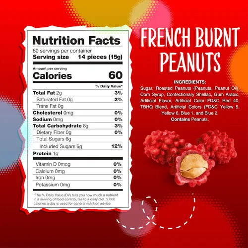 Vista 2 de Cacahuetes quemados franceses, caramelos antiguos, bolsa de 2 libras Nueces recubiertas, caramelo nostálgico