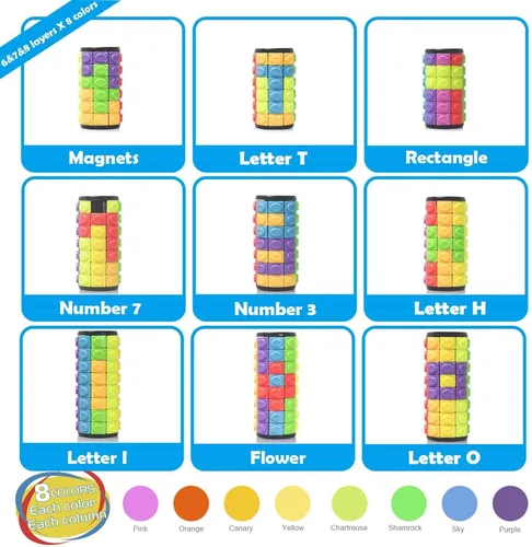 Vista 2 de R.Y.TOYS Juguete para ansiedad, rompecabezas de cubo mágico, rompecabezas de cerebro para adultos, juego de mano inquieto de lógica giratoria