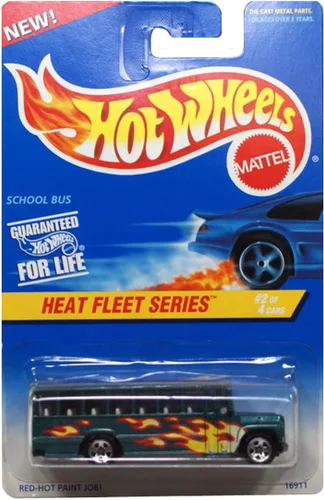 Vista 2 de Hot Wheels Autobús escolar 1997 Heat Fleet Series #538 7 Ruedas de radios[juguete]
