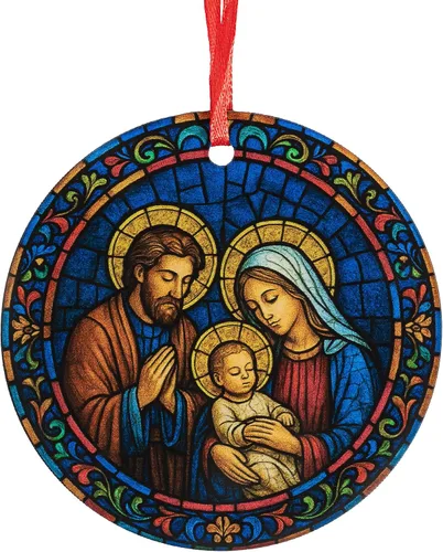 Vista 9 de Adoración de los Pastores Adorno Acrílico - Decoración Tradicional Católica y Cristiana de Navidad - Escena de la Natividad, Adornos Decorativos