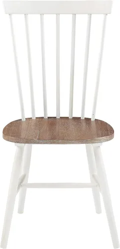 Vista 5 de OSP Home Furnishings Eagle Ridge - Sillas de comedor tradicionales de madera maciza estilo Windsor, paquete de 2, color crema