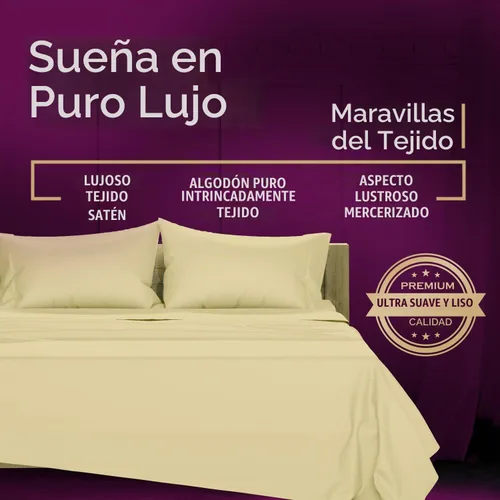 Vista 5 de TEXAS LINEN CO. Sábanas de algodón egipcio de la serie 1200, tamaño Beige