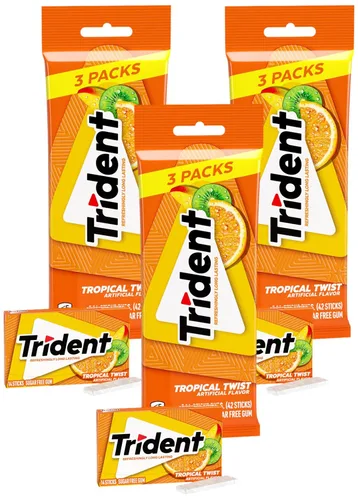 Vista 16 de Trident Goma de mascar de menta verde sin azúcar, 3 paquetes de 14 piezas (42 piezas en total)