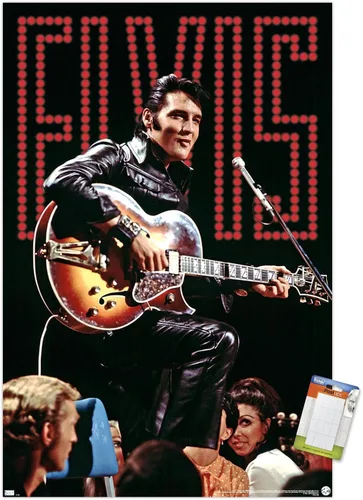 Vista 12 de Trends International Elvis Presley - Póster de pared de concierto 68, 14.72 x 22.37 pulgadas, versión enmarcada de madera de granero Versión