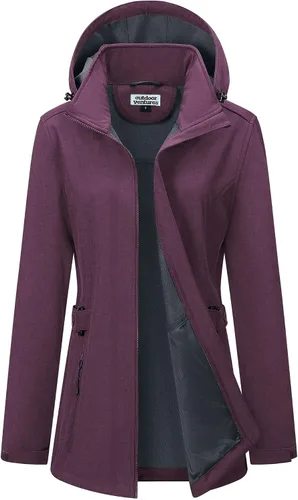 Vista 10 de Outdoor Ventures Chaqueta impermeable Softshell con forro polar para mujer Negro