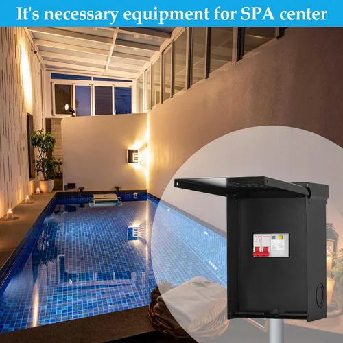 Vista 7 de Briidea Panel de spa de 50 amperios con disyuntor GFCI de 3 polos y 50 amperios, impermeable IP 65, ideal para spas, jacuzzis, piscinas, hogar