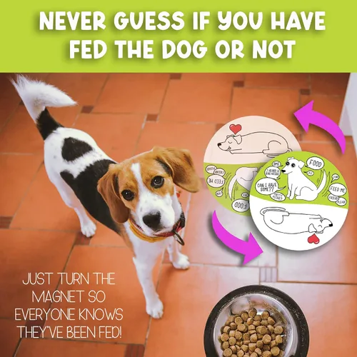 Vista 3 de Imán de Feed The Dog - Recordatorio gótico de comida para perros para amantes de las mascotas, decoración peculiar del hogar y la oficina, regalo