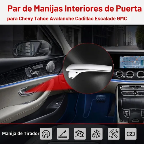 Vista 6 de FAERSI Par de manijas interiores para puerta del conductor y del pasajero Compatible con 2007 2008 2009 2010 2011 2012 2013 2014 Chevy Silverado