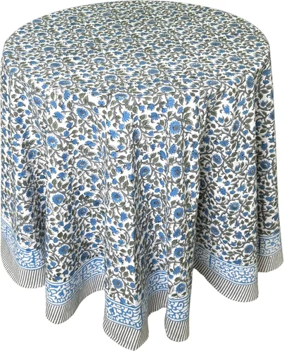 Vista 62 de ATOSII Mantel 100% algodón, Amara, floral, hecho a mano, rectangular, de lino, para cocina, comedor, fiestas, bodas, exteriores, picnics, Pascua