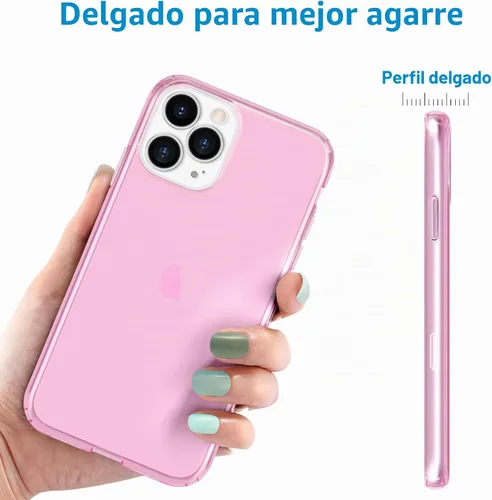 Vista 3 de JJGoo Funda transparente compatible con iPhone 11 Pro Max, transparente, suave, a prueba de golpes, delgada, delgada, antigolpes, color rosa