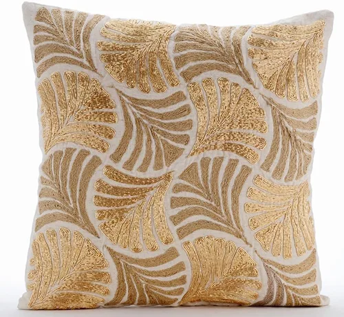 Vista 10 de The HomeCentric Funda de almohada dorada, funda de almohada geométrica moderna, funda de almohada de 12 x 12 pulgadas (11.8 x 11.8 in), funda