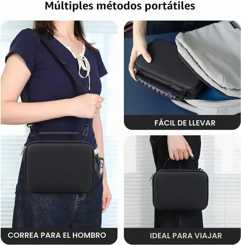 Vista 6 de Funda rígida de viaje para cámara digital Sony ZV-1F / ZV-1 / ZV-1 II, funda protectora para kit de accesorios Vlogger, trípode y micrófono