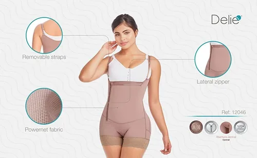 Vista 5 de Delie by Fajate 12046 - Faja moldeadora colombiana poscirugía para mujer, con control de abdomen, levantador de glúteos, moldeador de cuerpo