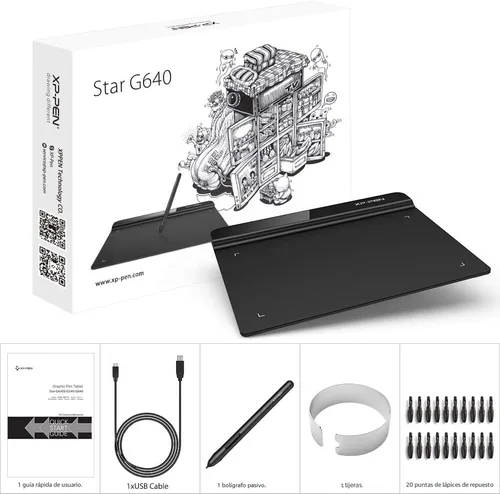 Vista 10 de Tableta de Dibujo XPPen StarG640 Tableta Gráfica Digital de 6x4 Pulgadas Tableta de Arte con Lápiz Stylus Sin Batería Tableta para Mac, Windows