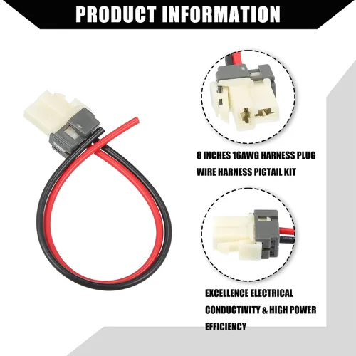 Vista 4 de Conector de Enchufe de Motor Soplador Arnés de Cables 8" Kit Coleta con Conectores Termorretráctiles para Kia Forte 2013-2018/8 Pulgadas Kit