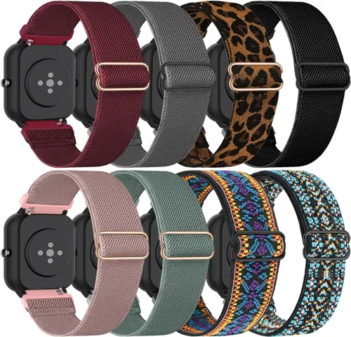 Vista 9 de Paquete de 8 correas elásticas de nailon GTS y Bip Watch, correa de bucle suave de 0.787 pulgadas