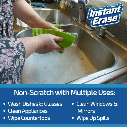 Vista 4 de Paños de cocina suecos reutilizables, paños de cocina ultra absorbentes para cocina, baño, lavar platos y más - Esponjas de celulosa - Paquete de 12