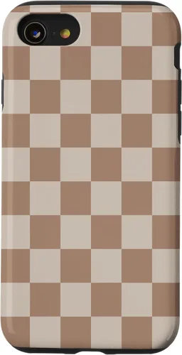 Vista 18 de Bonita funda Classic Dark Brown Checkered Big Checkerboard para iPhone 16