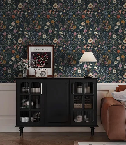 Vista 4 de Safiyya Papel Tapiz Despegar y Pegar Floral Vintage Papel de Contacto 17.3" x 78.7" Papel de Pared Amigable para Inquilinos Autoadhesivo Removible