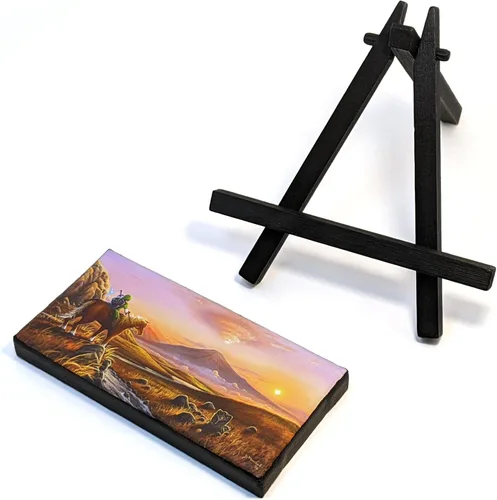 Vista 3 de Land and Sky Fine Art Mini pintura de la leyenda de Zelda - La aventura espera