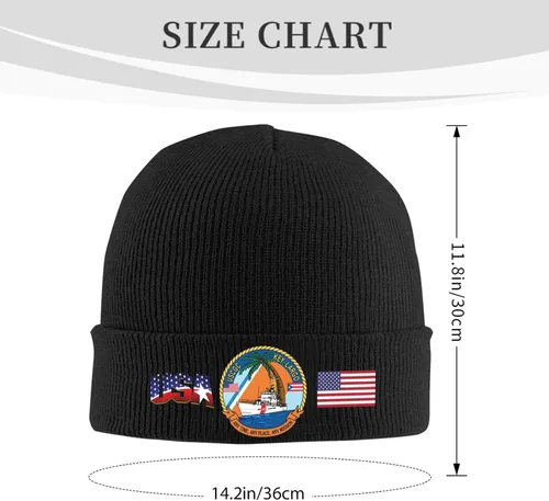 Vista 3 de Uscgc-Key-Largo Beanie Cap Skull Caps Striped Knitted Pullover Hat Winter Warm Hat