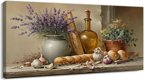 Vista 28 de TIMUBA Decoración de pared de cocina de granja, arte de pared de cocina con texto en inglés "Bless This Home and All Who Enter Kitchen Blessing