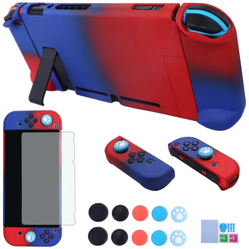 Vista 11 de COMCOOL Dockable Case for Nintendo Switch 3 in 1 Protective Cover Case for Nintendo Switch and Joy-Con Controller with Screen Protector and Thumb