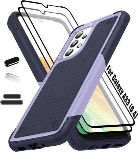 Vista 10 de Funda resistente para Samsung Galaxy A33 (5G) de 6.4 pulgadas, 4 esquinas con bolsas de aire [protección contra caídas de 12 pies], agarre