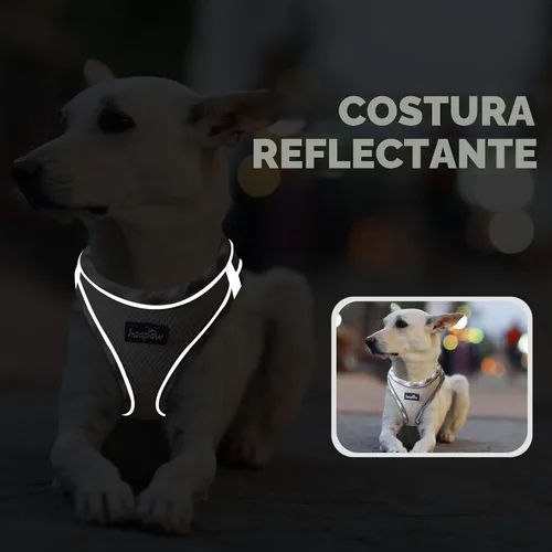Vista 5 de haapaw - Arnés para perro con correa, arnés reflectante, ajustable y sin tirones para cachorros con chaleco acolchado grueso para perros