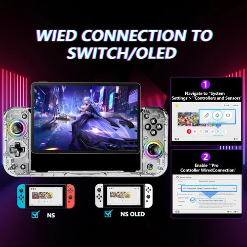 Vista 10 de SZYUYU Switch Controller for Nintendo Switch/OLED, Full-Size Grip Ergonomic Handheld Mode Controller, Switch Pro Controller One-Piece Joypad with 8