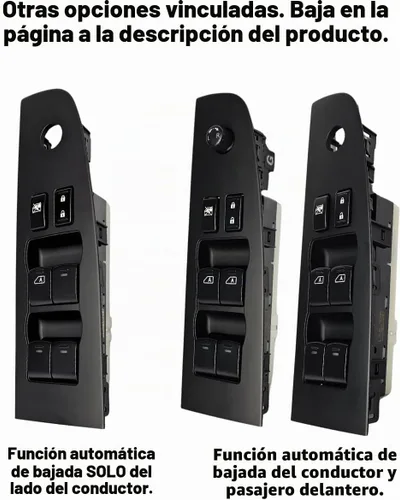 Vista 8 de Interruptor maestro de ventana para Nissan Altima Sedan S 2007-2012, Base (25401-ZN40B, alimentación, control, botón)