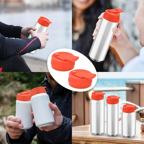 Vista 7 de Cosmos 2 tapas de silicona para latas de refrescos, protector reutilizable antiderrames para latas de refrescos, cerveza, jugo, se adapta a latas