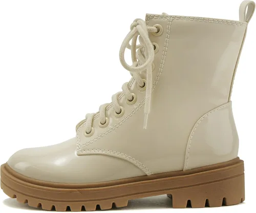 Vista 7 de SODA FIRM - Botines de combate con suela de lengüeta, cordones y cremallera lateral