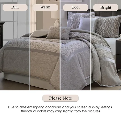 Vista 5 de Stratford Park Snuggle - Juego de ropa de cama de 6 piezas, color gris, King, 100% poliéster