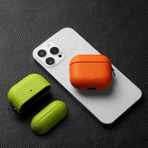 Vista 5 de Funda personalizada con nombre para AirPods Pro, añade tus propias iniciales personalizadas, monograma, funda de lujo de cuero vegano para Air Pods