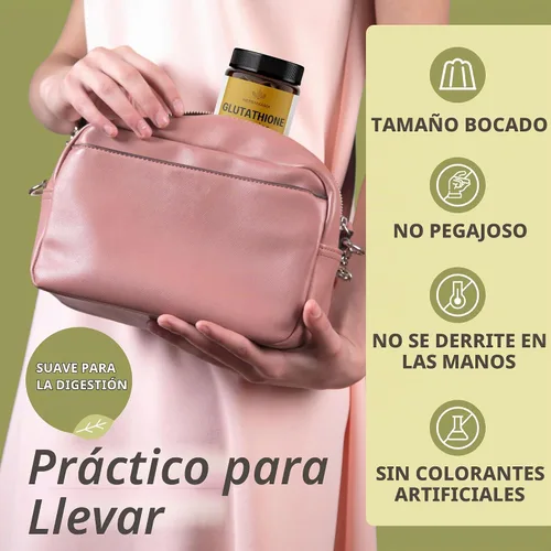 Vista 5 de HERBAMAMA Gomitas reducidas de glutatión – 500 mg de L-glutatión para apoyo de limpieza hepática – Suplemento de hígado vegano, sin OMG – 90