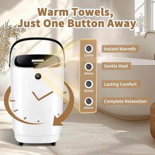 Vista 2 de Calentadores de Toallas para Cubo de Baño, Calentador Caliente de Toallas de Spa Grande de Lujo Estilo Cubo - Toallas Calientes en 10 Minutos - Cabe