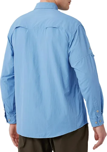Vista 8 de NAVISKIN Camisas de pesca con protección solar UPF 50+ de manga larga para hombre, PFG para senderismo, viajes, campamento