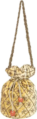 Vista 5 de Suman Enterprises Bolsa india Potli para boda, bolso de mano de novia de diseñador, bolsa de joyería, bolsa de adoración Potli para niñas y mujeres